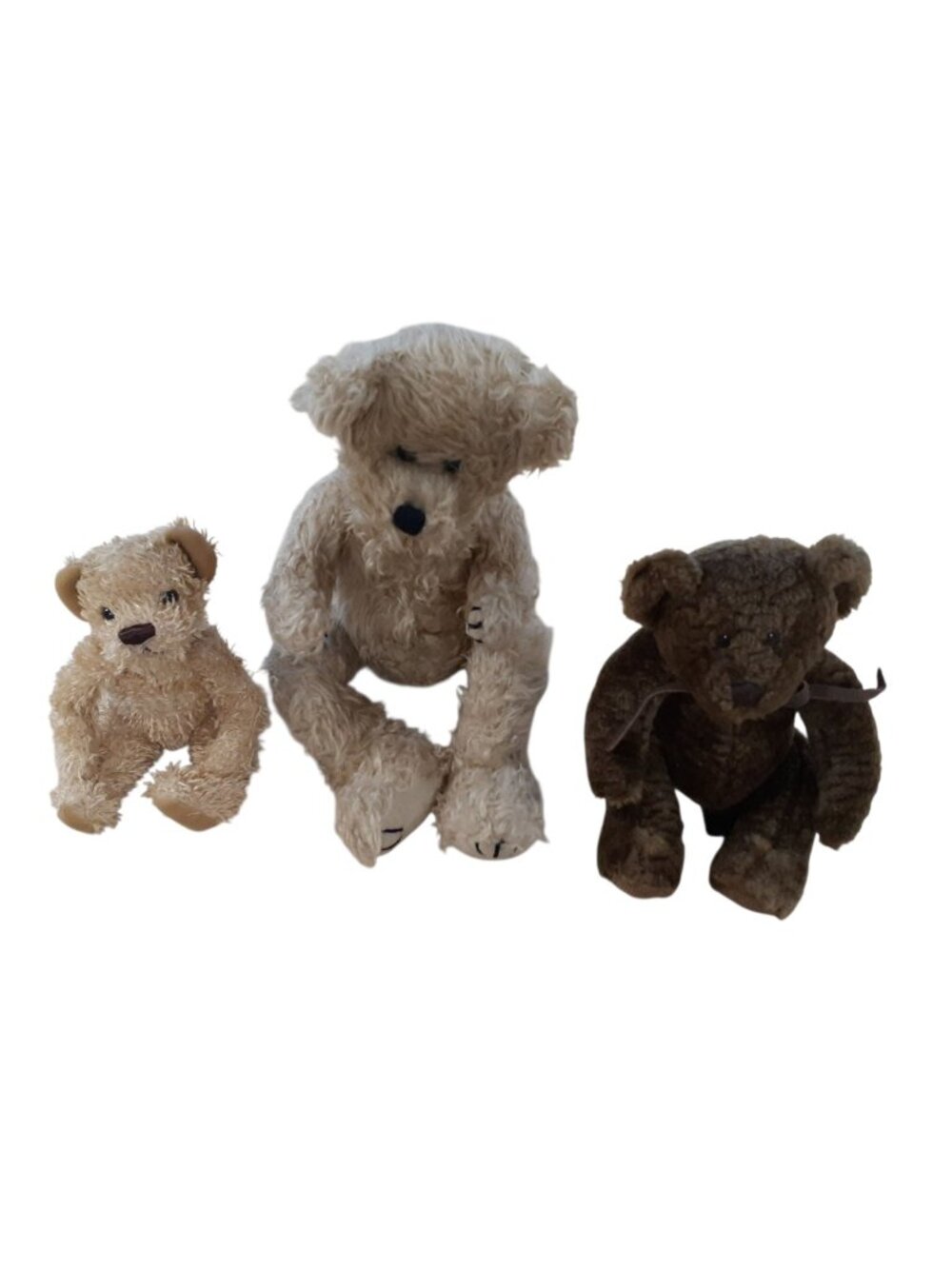 Lot of 3 Vintage Shaggy, Ty & Bixby Russ Teddy Bears Collectible Plush Toys